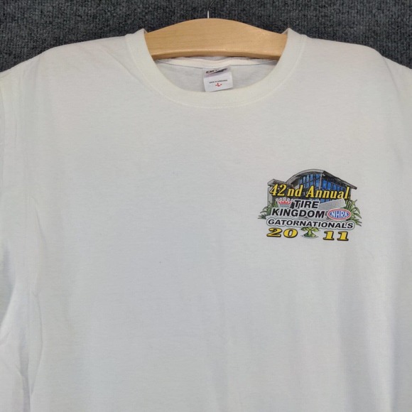 Anvil Men's 42nd Tire Kingdom Gatornationals White Large 2011 Double Sided - Picture 3 of 16